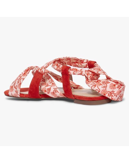 Sandali Juillet Cherry in pelle e tessuto stampati