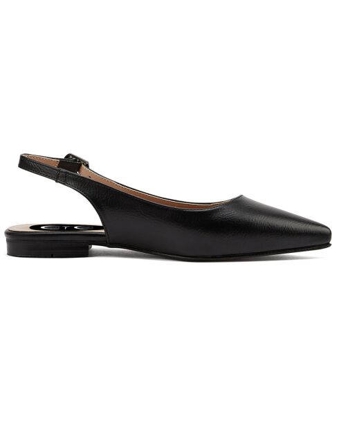 Slingback en Cuir Caroline noirs