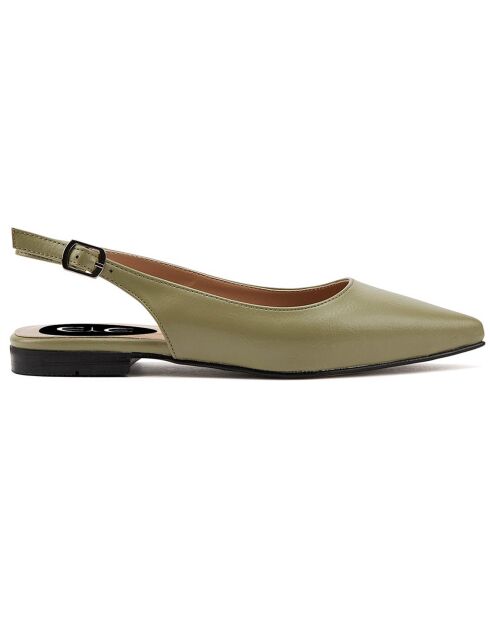 Slingback en Cuir Caroline verts