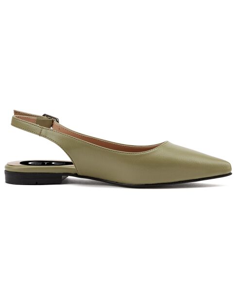 Slingback en Cuir Caroline verts