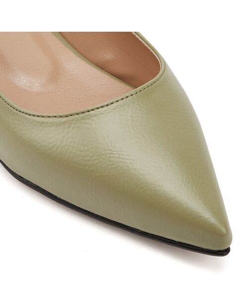 Slingback en Cuir Caroline verts