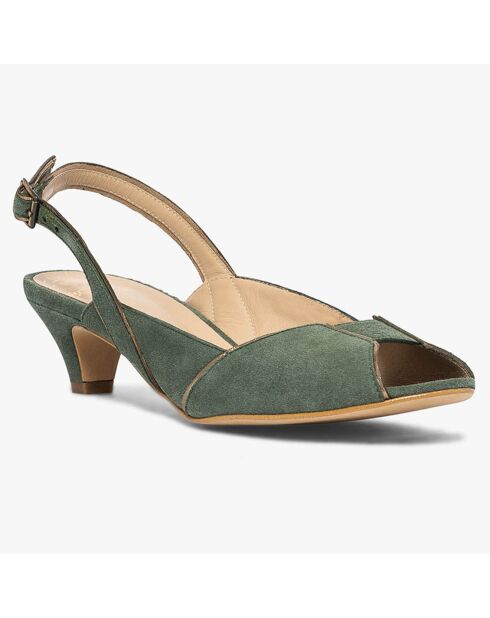 Slingbacks  de Cuir Hervea sauge
