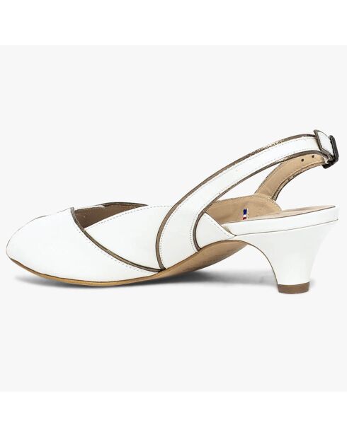 Slingbacks en Cuir Hervea crème
