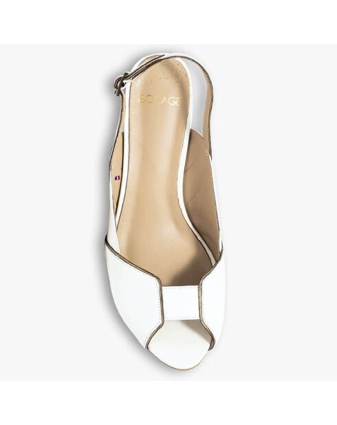 Slingbacks en Cuir Hervea crème