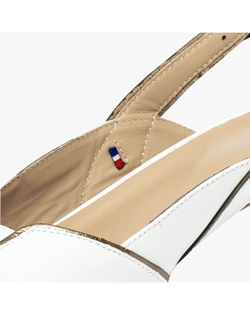 Slingbacks en Cuir Hervea crème
