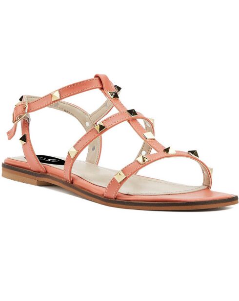 Laura oranje leren sandalen