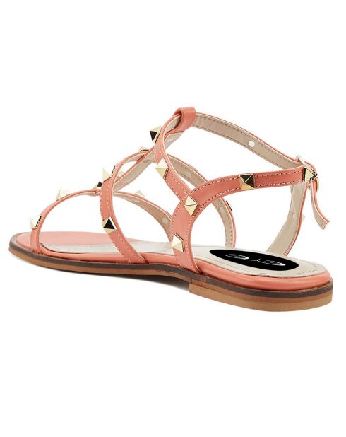 Laura oranje leren sandalen