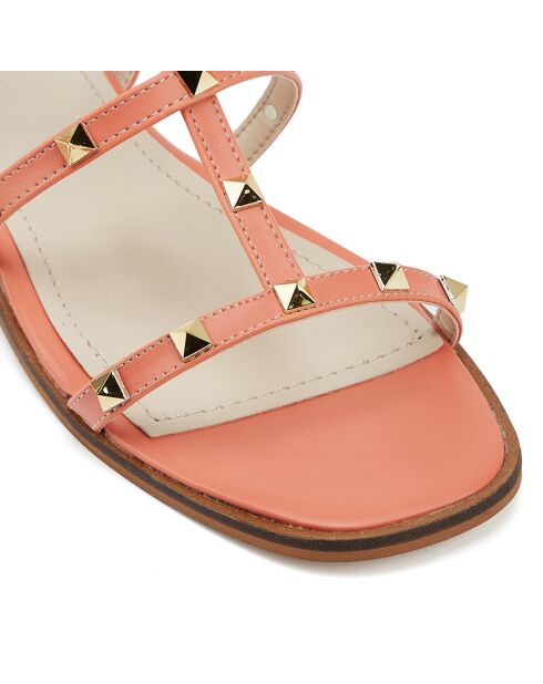 Laura oranje leren sandalen