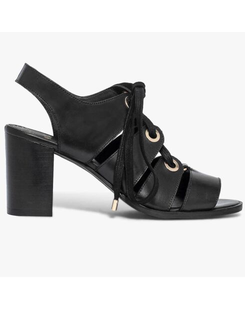 Sandales en Cuir Pacific noires - Talon 8 cm