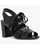 Sandales en Cuir Pacific noires - Talon 8 cm