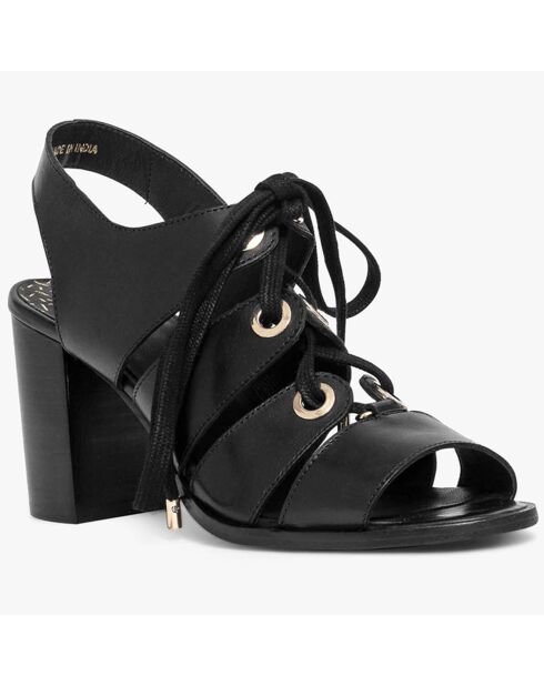 Sandales en Cuir Pacific noires - Talon 8 cm