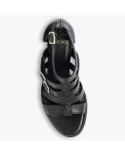 Sandales en Cuir Pakota noires - Talon 7 cm