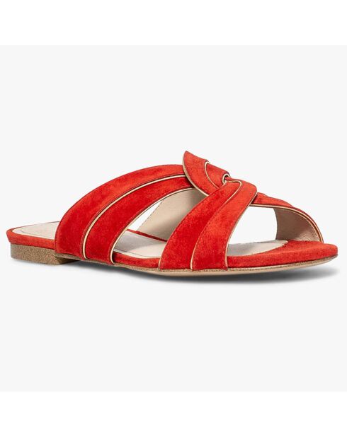 Sabot Zelie Vermilion in pelle di velluto