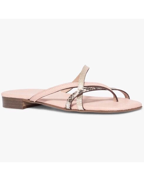 Mules en Cuir Ziva nude