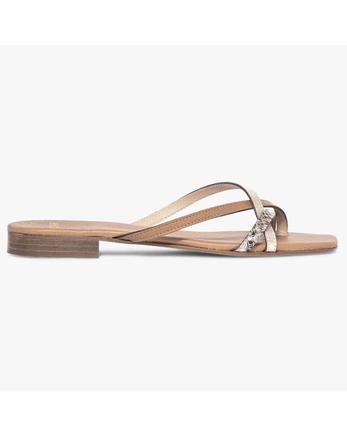 Mules en Cuir Ziva camel
