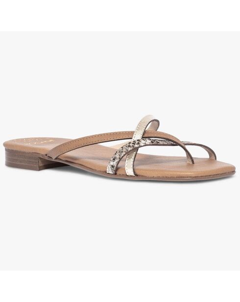 Mules en Cuir Ziva camel