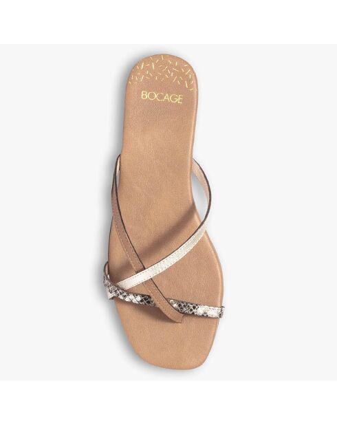 Mules en Cuir Ziva camel