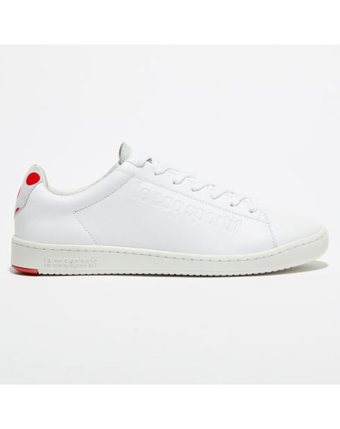 Sneakers en Cuir Blazon Sport Made in France blanc/rouge