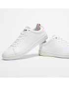 Sneakers en Cuir Blazon Sport Made in France blanc/rouge