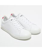 Sneakers en Cuir Blazon Sport Made in France blanc/rouge