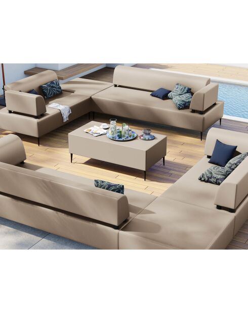 Table basse Vere beige - 44x60x120 cm