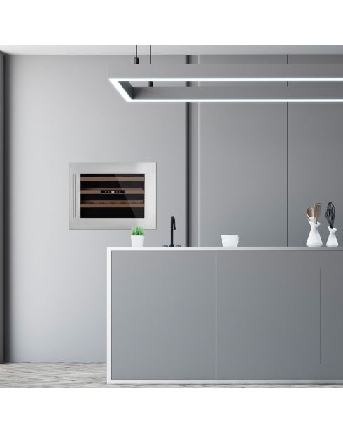 Cantinetta per vino da incasso in argento da 24 bottiglie - 59,5x56x46 cm
