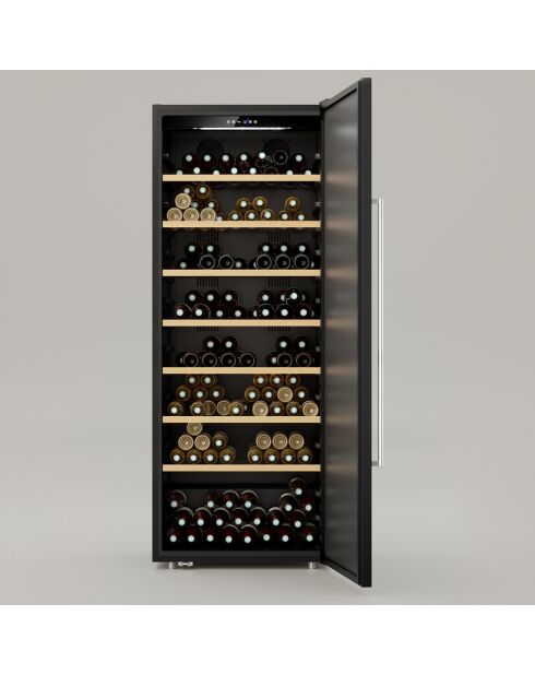 Zwarte vrijstaande wijnkelder met 224 flessen - 70,5x70,5x183,5 cm