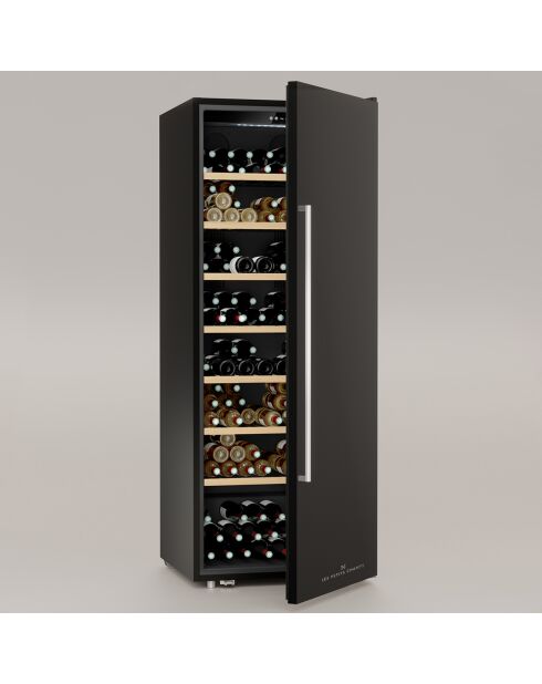 Zwarte vrijstaande wijnkelder met 224 flessen - 70,5x70,5x183,5 cm