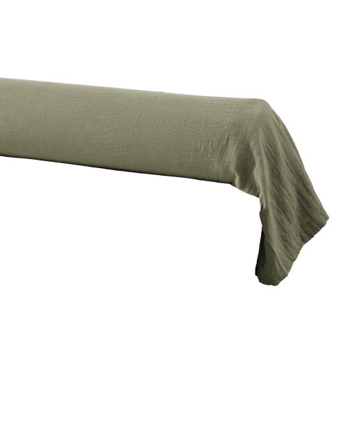 Taie de traversin Romarin  Gaze de Coton Gaïa kaki - 85x185 cm
