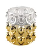 Kaarsenhouder met gouden bubbels in reliëf - 10x11 cm