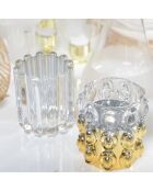Kaarsenhouder met gouden bubbels in reliëf - 10x11 cm