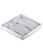2 Coupelles en Porcelaine chat blanches - 18x6 cm