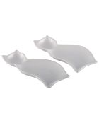 2 Coupelles en Porcelaine chat blanches - 18x6 cm