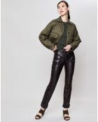 Pantalon en Cuir d'Agneau Jane Waxy noir