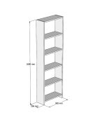 Bibliothèque New marron - 50x19.6x160 cm