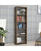 Bibliothèque New marron - 50x19.6x160 cm