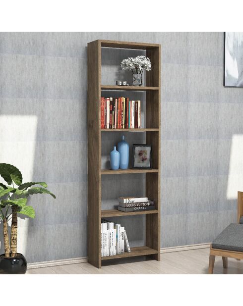 Bibliothèque New marron - 50x19.6x160 cm