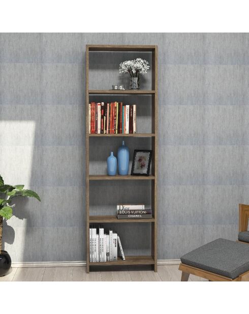 Bibliothèque New marron - 50x19.6x160 cm