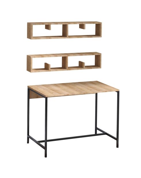 Bureau Penny + 2 Etagères beige