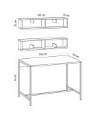 Bureau Penny + 2 Etagères beige