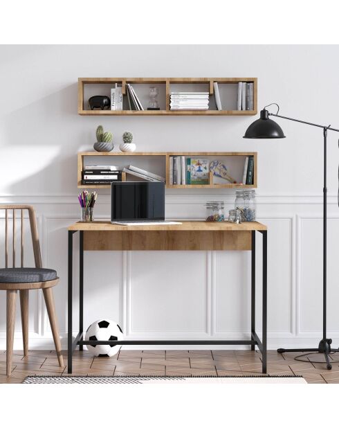 Bureau Penny + 2 Etagères beige