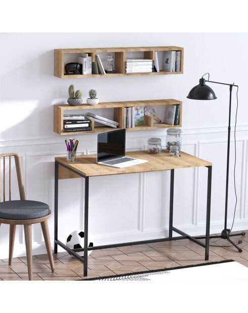 Bureau Penny + 2 Etagères beige