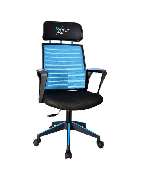 Chaise de bureau Xfly bleu/noir - 56x48x110 cm