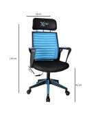 Chaise de bureau Xfly bleu/noir - 56x48x110 cm