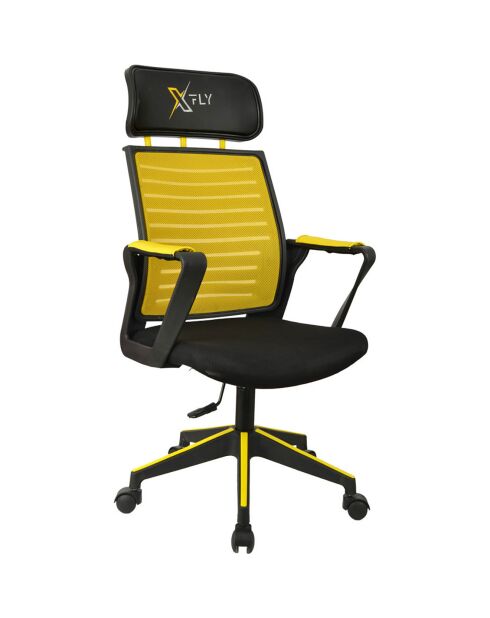 Chaise de bureau Xfly jaune/noir - 56x48x110 cm