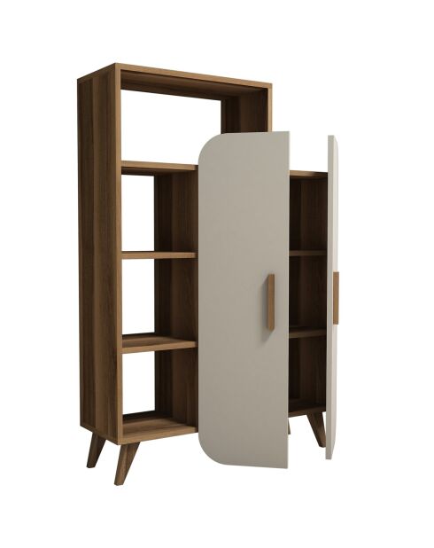 Bibliothèque Form marron/crème - 90x32x132 cm