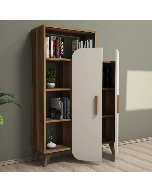 Bibliothèque Form marron/crème - 90x32x132 cm