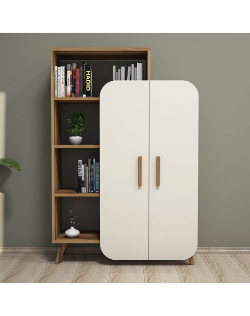 Bibliothèque Form marron/crème - 90x32x132 cm