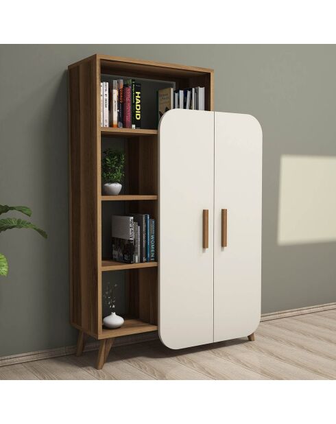 Bibliothèque Form marron/crème - 90x32x132 cm