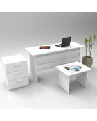 Ensemble Bureau + Tiroirs + Table basse VO9 blanc